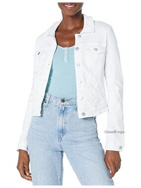 Sexy Trucker Jacket with Point Collar and Flap Pockets, Button Closure